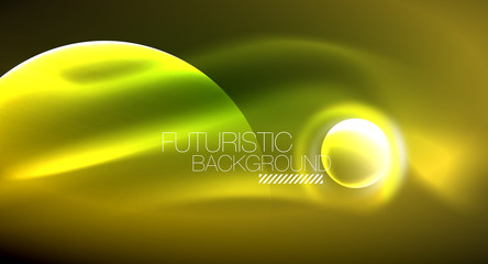 Vector glowing neon circles abstract background