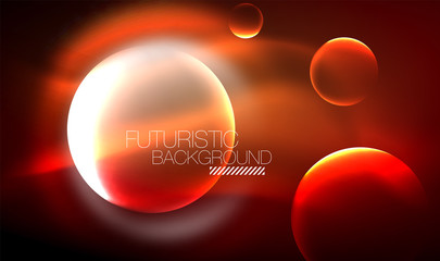 Vector glowing neon circles abstract background