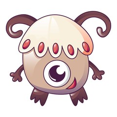 Cute one eye monster icon. Cartoon of cute one eye monster vector icon for web design isolated on white background