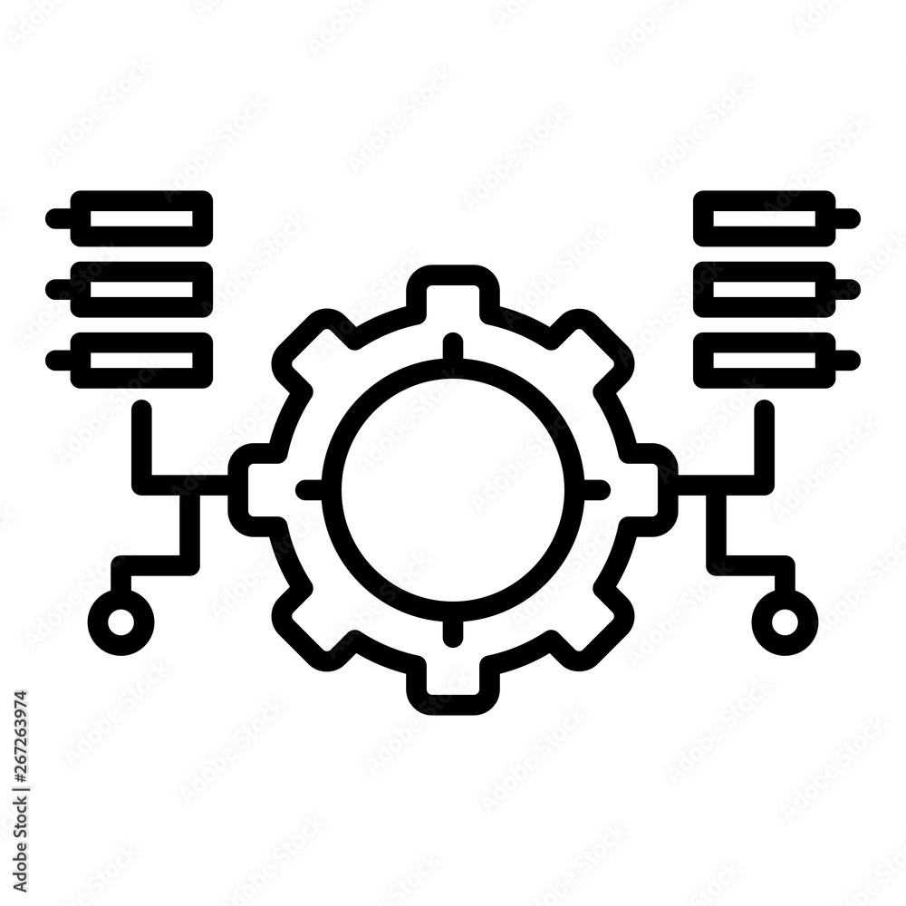 Poster ai gear program icon. outline ai gear program vector icon for web design isolated on white backgroun