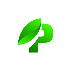 leaf font badge art gradient shadow numbers ampersand nature design letters green health beauty