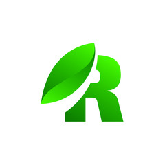 leaf font badge art gradient shadow numbers ampersand nature design letters green health beauty