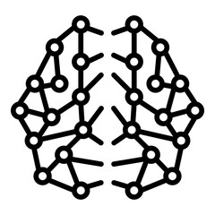 Ai brain network icon. Outline ai brain network vector icon for web design isolated on white background