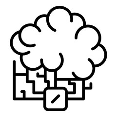 Ai brain technology icon. Outline ai brain technology vector icon for web design isolated on white background