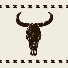 Vector black skulls buffalo
