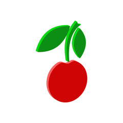 Cherry icon.Isometric and 3D view.
