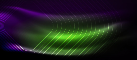 Glowing shiny neon squares abstract background, techno modern template