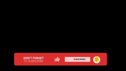 Please don't forget to Subscribe, follow, like and Click the Bell Icon Floating Bar Transparent isolated animation Video