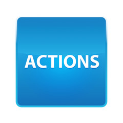 Actions shiny blue square button