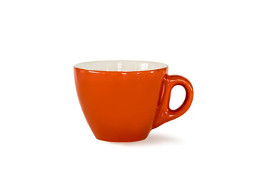 orange mug on white background isolate