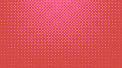 Red modern pop art background with dots design, abstract vector illustration in retro comics style