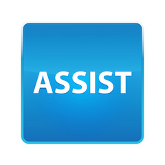 Assist shiny blue square button