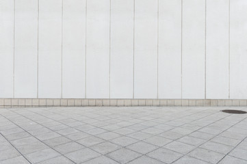 street wall background ,Industrial background, empty grunge urban street with warehouse brick wall