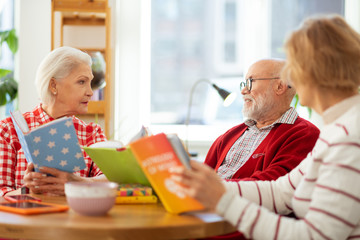 Nice smart people having a reading club meeting