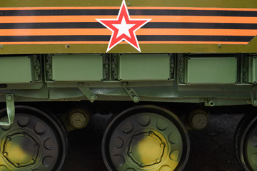Russian military tank close view