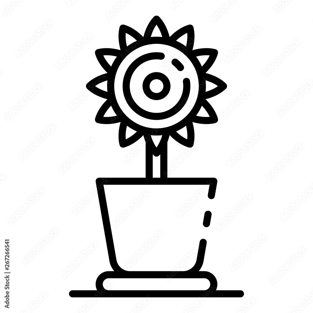 Wall mural cute flower pot icon. outline cute flower pot vector icon for web design isolated on white backgroun