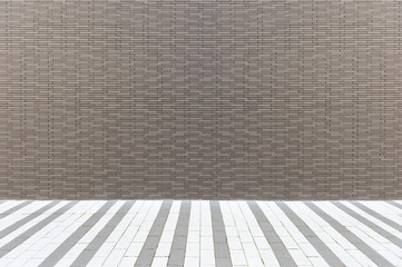 Fototapeta premium street wall background ,Industrial background, empty grunge urban street with warehouse brick wall