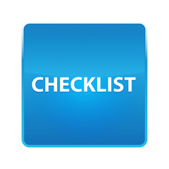 Checklist shiny blue square button