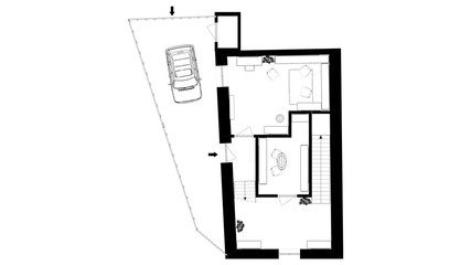 2d floor plan. Black&white floor plan.