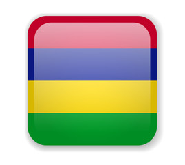 Mauritius flag bright square icon on a white background