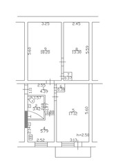 2d floor plan. Black&white floor plan. Floorplan