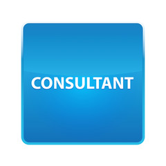Consultant shiny blue square button