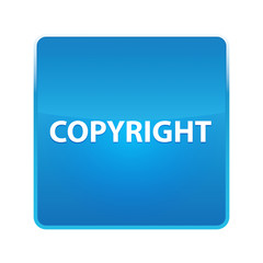 Copyright shiny blue square button