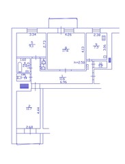 2d floor plan. Black&white floor plan. Floorplan