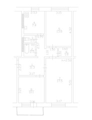 Naklejka na ściany i meble 2d floor plan. Black&white floor plan. Floorplan