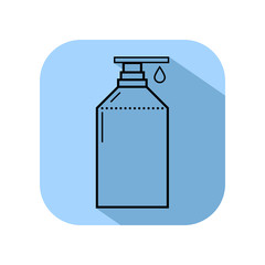 Shower gel, liquid soap. Means for personal hygiene, perfumery. Flat icon or object for design or web. Vector