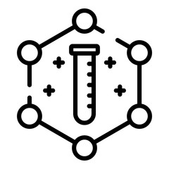 Molecular compound tube icon. Outline molecular compound tube vector icon for web design isolated on white background