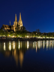 Fototapeta na wymiar Regensburg am Donauufer