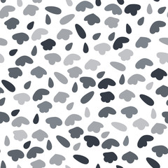 Vector organic seamless abstract background, botanical motif with stylized small leaves, freehand doodles pattern.