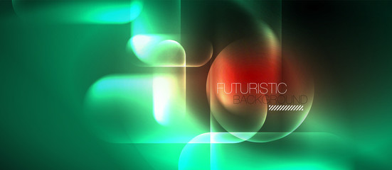 Neon glowing techno lines, blue hi-tech futuristic abstract background template