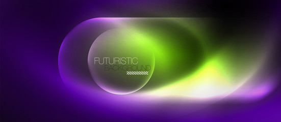 Neon glowing techno lines, hi-tech futuristic abstract background template