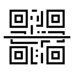 QR code scan icon. Outline QR code scan vector icon for web design isolated on white background