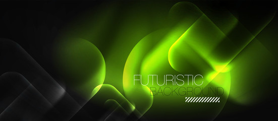 Neon glowing techno lines, hi-tech futuristic abstract background template