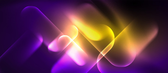 Neon glowing techno lines, hi-tech futuristic abstract background template
