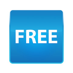 Free shiny blue square button