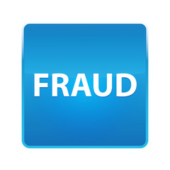 Fraud shiny blue square button