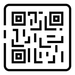 QR code in the frame icon. Outline QR code in the frame vector icon for web design isolated on white background