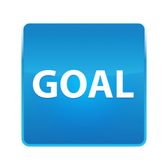Goal shiny blue square button