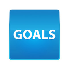 Goals shiny blue square button