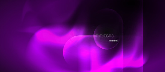 Neon glowing techno lines, hi-tech futuristic abstract background template