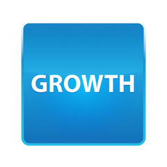 Growth shiny blue square button