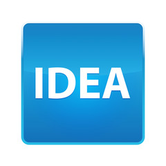 Idea shiny blue square button