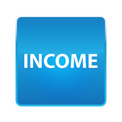 Income shiny blue square button