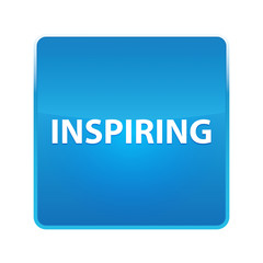 Inspiring shiny blue square button