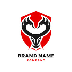 horn fire logo design aries