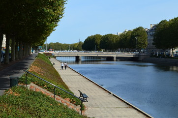 Les bords de l'Orne à Caen (Normandie-France)